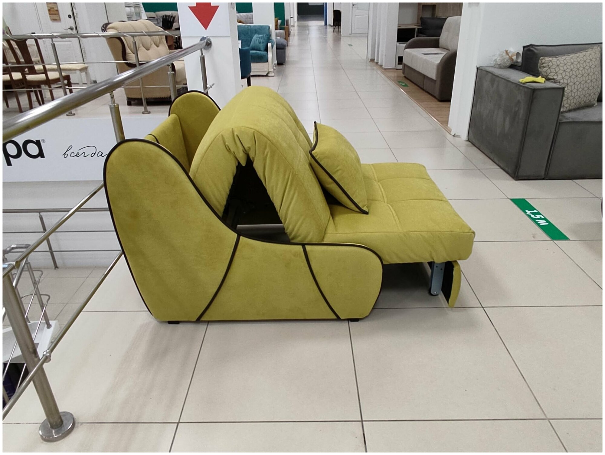 Релакс Кресло-кровать Relax Рио аккордеон, оливковый микровелюр Мора 16