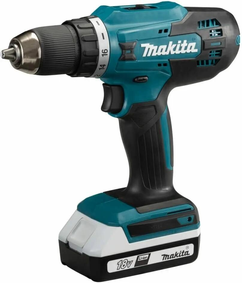 Дрель-шуруповерт Makita DF488DWAE, 2Ач, с двумя аккумуляторами