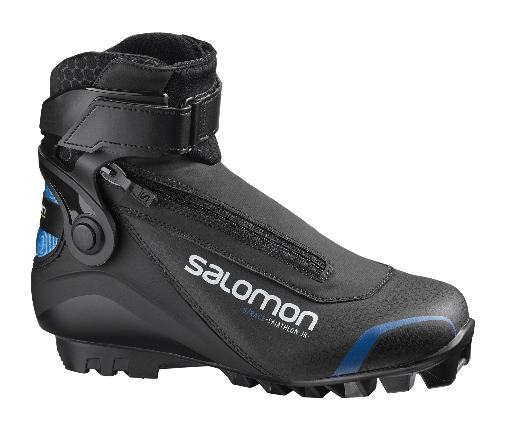 Ботинки для беговых лыж Salomon XC SHOES S/RACE SKIATHLON PILOT JR, детские, размер 3.5 UK, Black/Blue