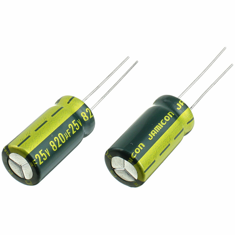 Конденсатор 820мкФ 10В, 8*16мм 105С, (упаковка 2шт) Jamicon WLR821M1AF16R, 990мА 1000час