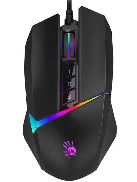 Мышь A4TECH Bloody W60 Max, игровая, оптическая, проводная, USB, черный [w60 max stone black]