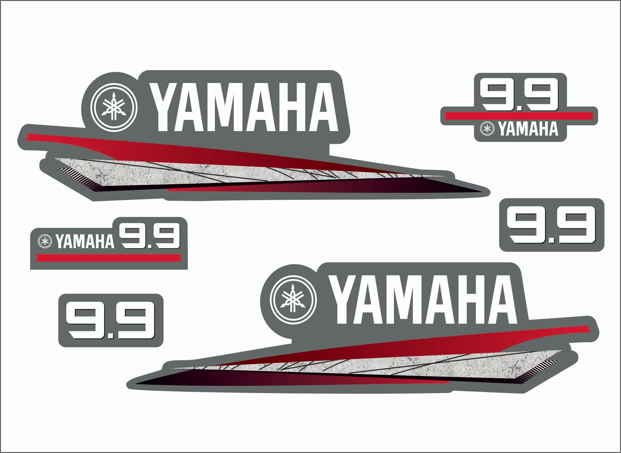Наклейка на лодочный мотор Yamaha 9.9