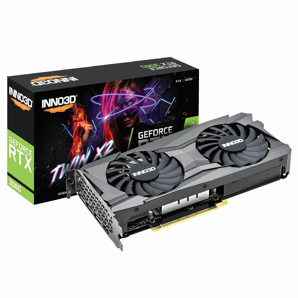 Видеокарта INNO3D RTX 3060 Twin X2//RTX3060, HDMI, DP*3, 8G, D6