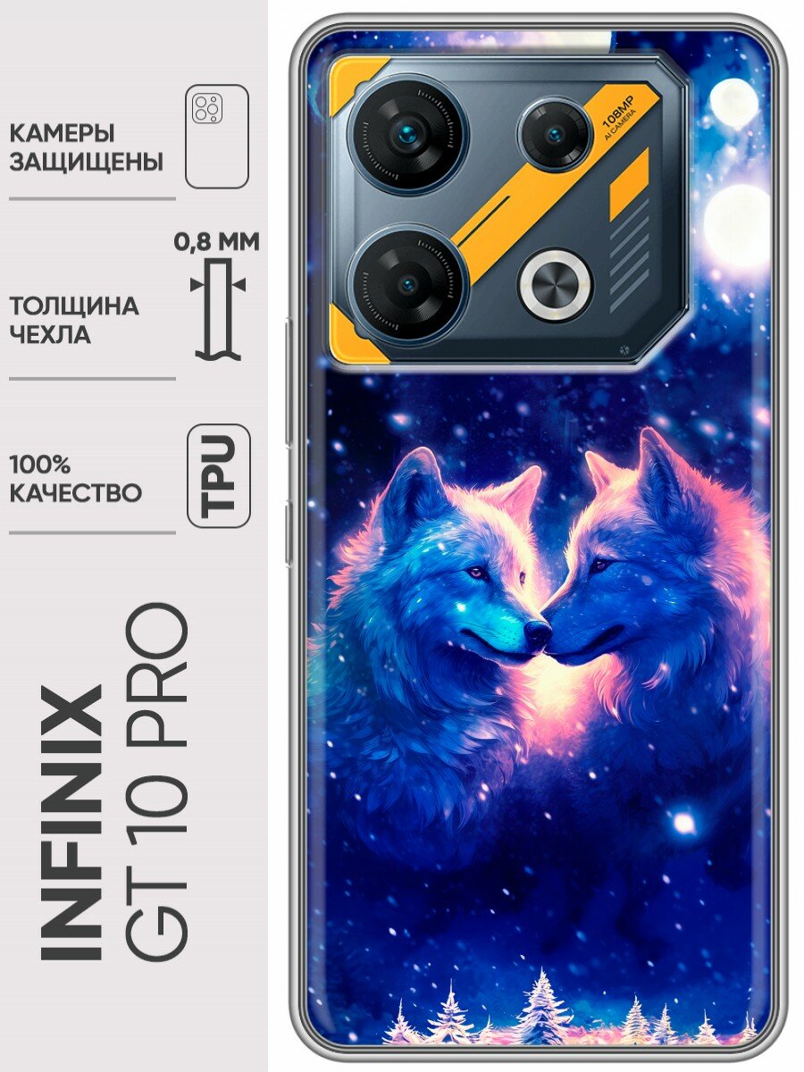 Дизайнерский силиконовый чехол для Инфиникс ГТ 10 Про / Infinix GT 10 Pro Темный леопард