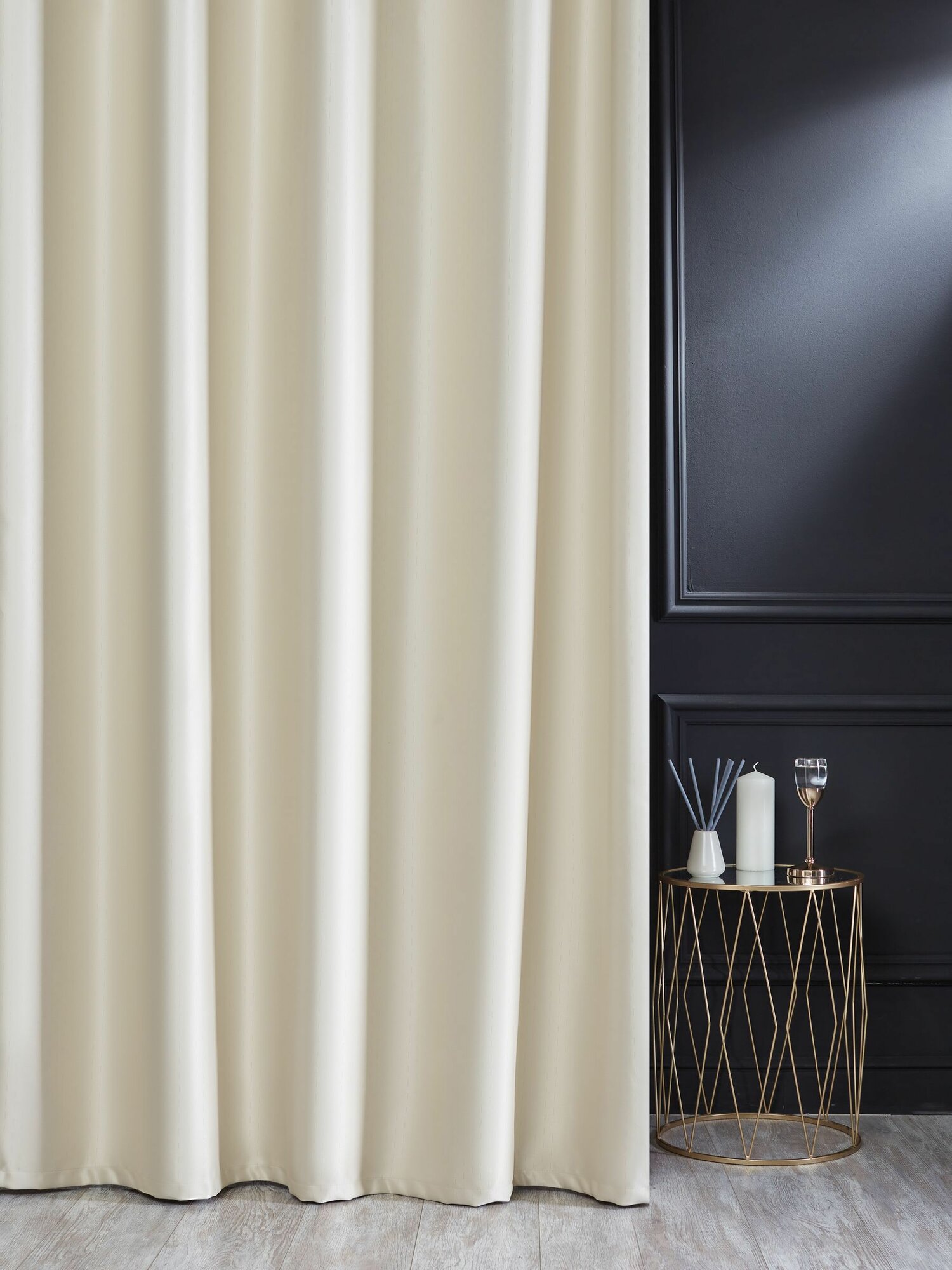 Штора SANPA HOME атласная на люверсах, Блэкаут, плотная, светонепроницаемая, бежевый, размер 200х260