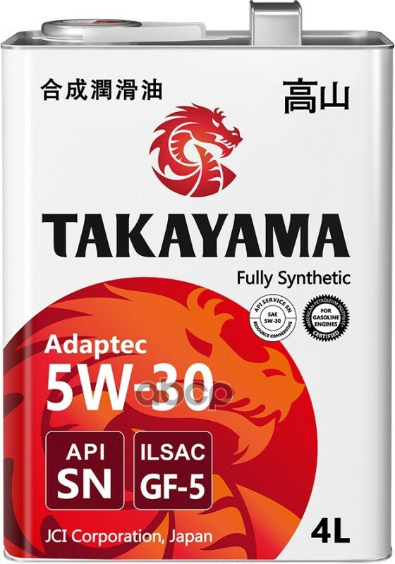 Takayama Adaptec Sae 5W-30 Ilsac Gf-5 Api Sn 4L 605585