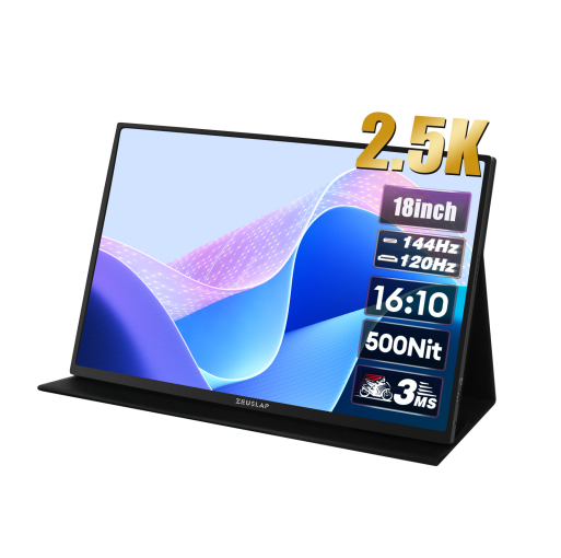 Монитор Zeuslap 18", 144Hz, IPS, 2560х1600, 16/10, 500кд/м², 100% sRGB, черный