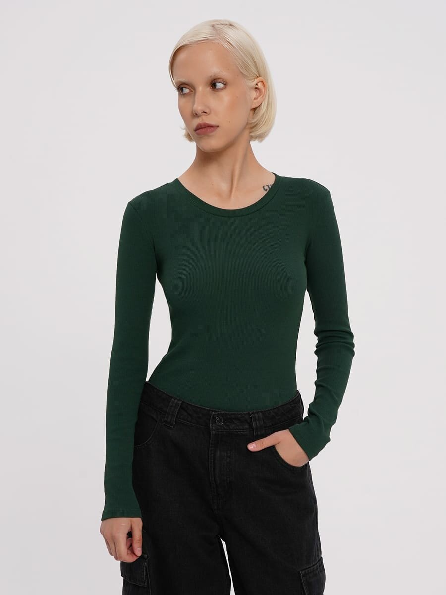 Хлопковое боди с длинным рукавом твое, арт. 99364, зеленый, XL