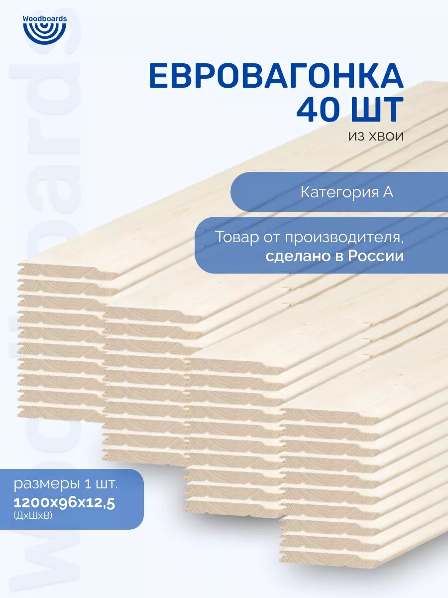 Евровагонка деревянная категория A из хвои для отделки