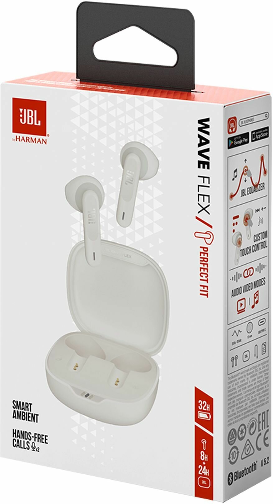 Гарнитура вкладыши JBL Wave Flex черный беспроводные bluetooth в ушной раковине (JBLWAVEFLEX)