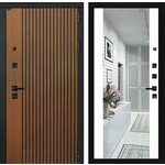 LABIRINT Входная дверь LOFT с Зеркалом 18 - Белое дерево - Изображение 1