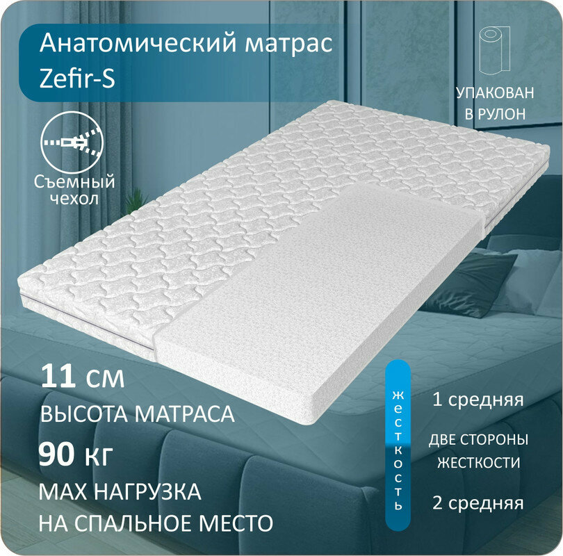 Анатомический матрас Anriz, беспружинный Zefir S, 80х195