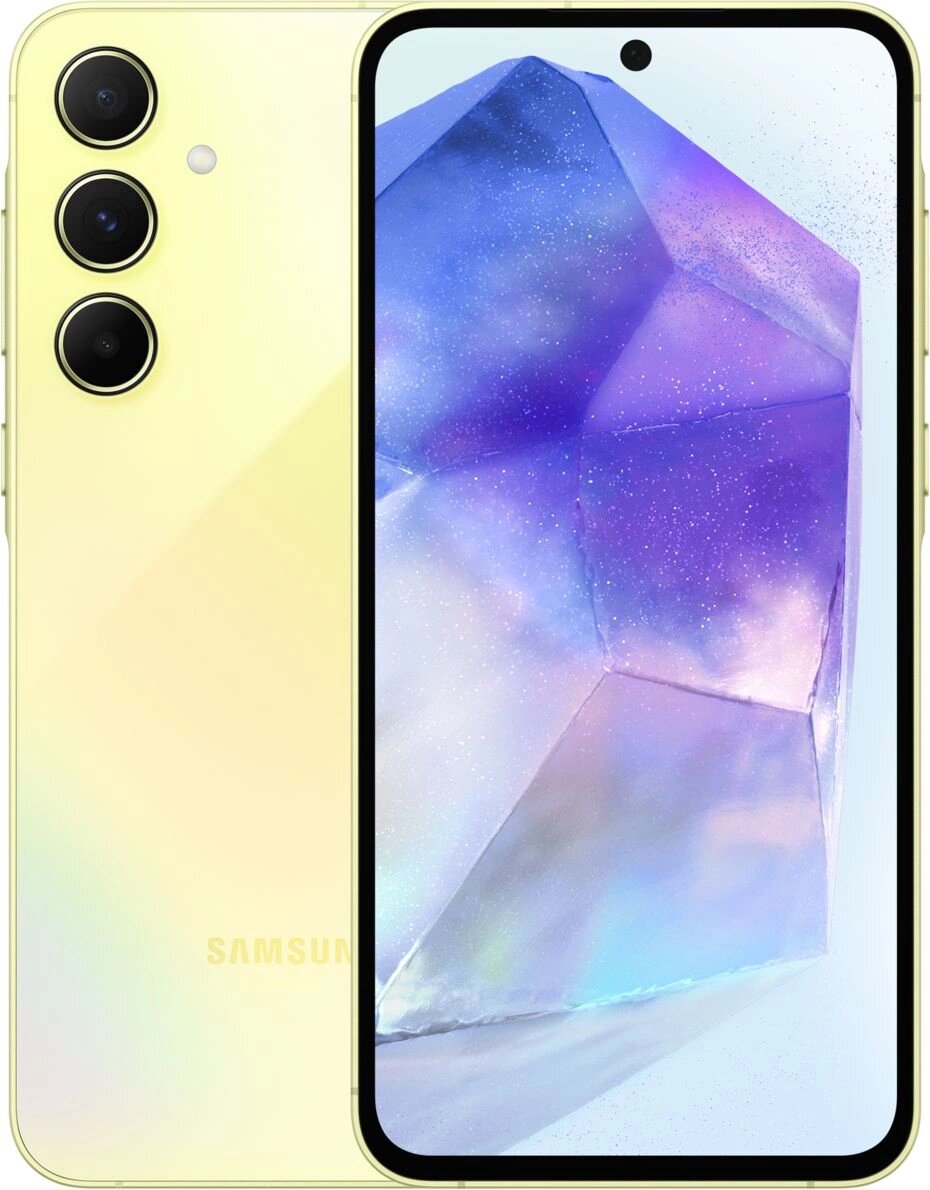 Смартфон Samsung SM-A556E Galaxy A55 5G 256Gb 8Gb желтый моноблок 3G 4G 2Sim 6.6" 1080x2340 Android 14 50Mpix 802.11 a/b/g/n/ac/ax NFC GPS GSM900/1800 GSM1900 TouchSc Protect microSD max1024Gb SM-A556EZYCCAU