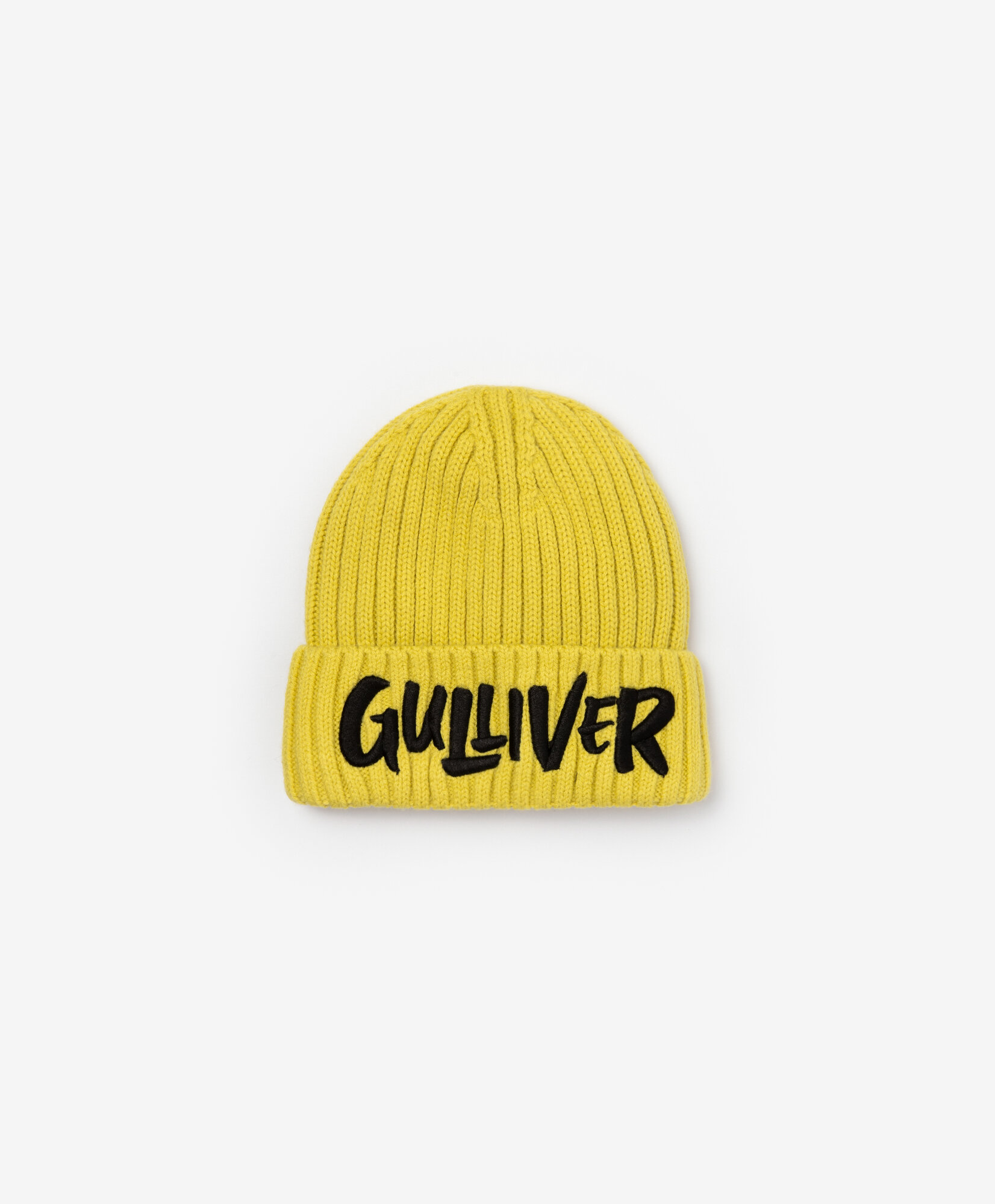 Шапка вязаная на флисе жёлтая для мальчика Gulliver, р.52, мод.22406BMC7309