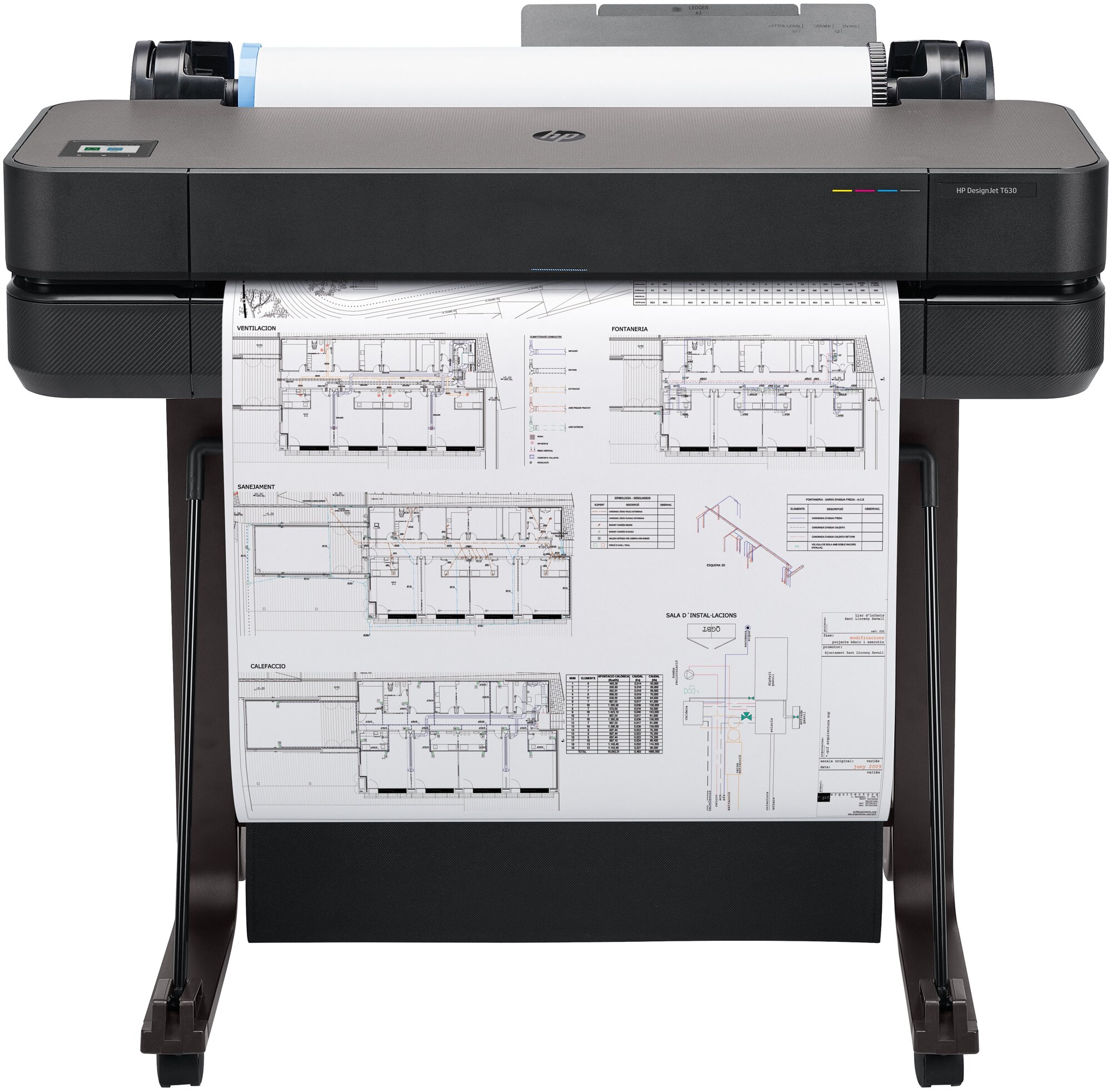 Принтер струйный HP DesignJet T630 (24-дюймовый), цветн., A1
