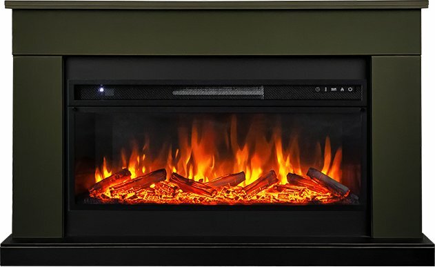 Электрокамин Royal Flame Bergen темная олива с очагом Vision 42 LOG LED