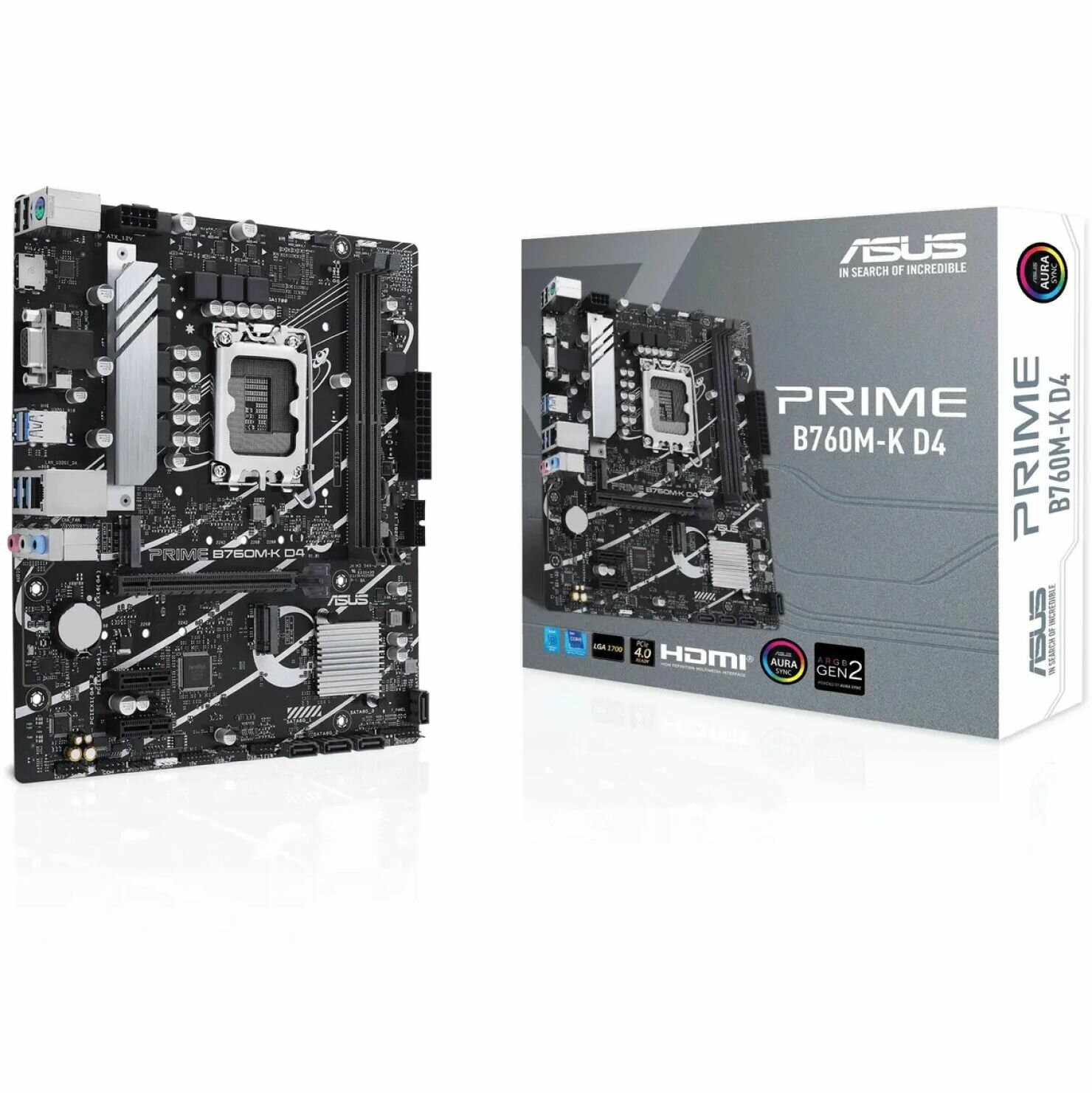 Материнская плата Asus PRIME B760M-R D4 Soc-1700 Intel B760 2xDDR4 mATX AC`97 8ch(7.1) 2.5Gg RAID+HDMI