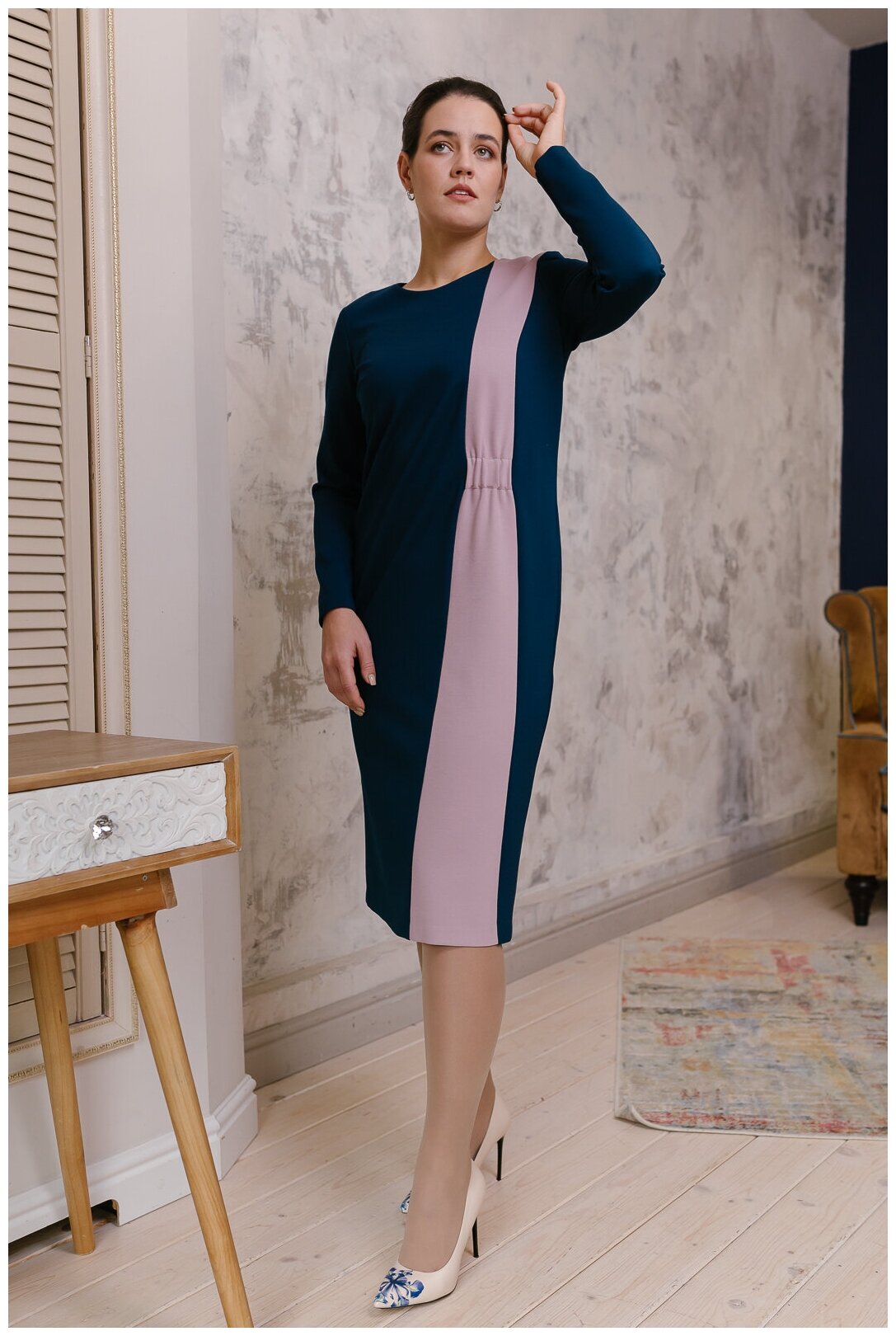 Трикотажное платье Mila Bezgerts 3059АЕ, цвет Зеленый, размер 52-164