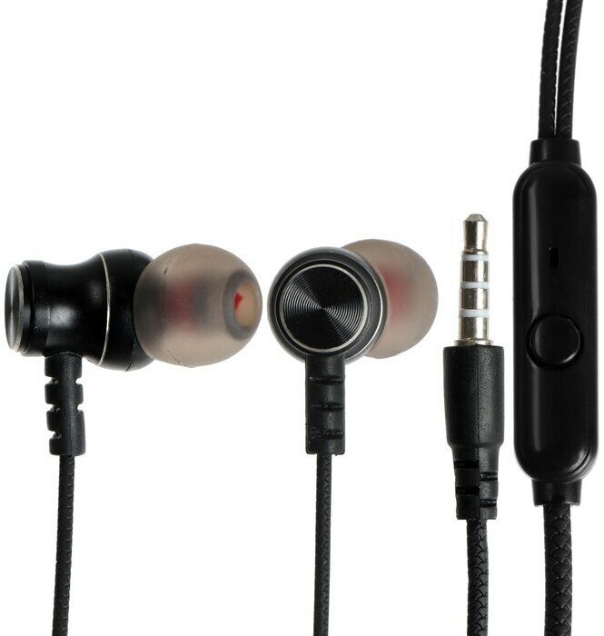 Наушники SmartBuy M300, вакуумные, микрофон, 103 дБ, 16 Ом, 3.5 мм, 1.1 м, черные