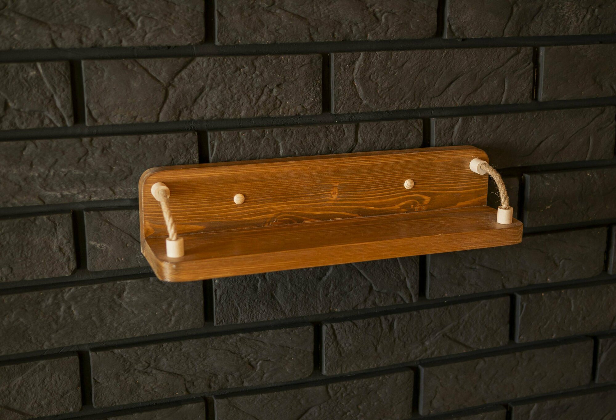 Деревянная полка TOPSFIELD WALNUT 400 х 115 х 95 , настенная полка , полка для кухни , полка для детской