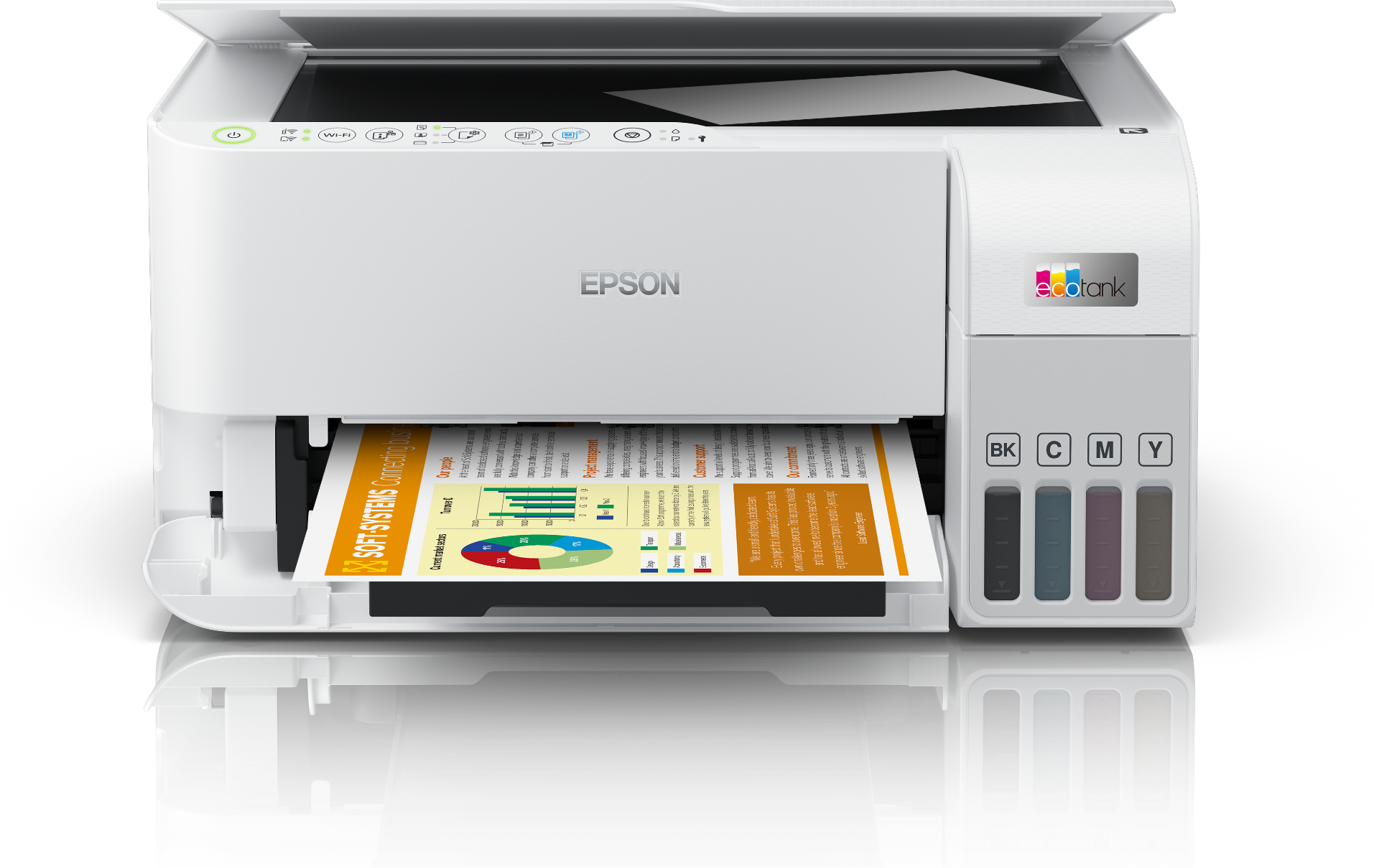 МФУ струйный Epson L3556 (c11ck59504) A4 WiFi белый C11CK59504 .