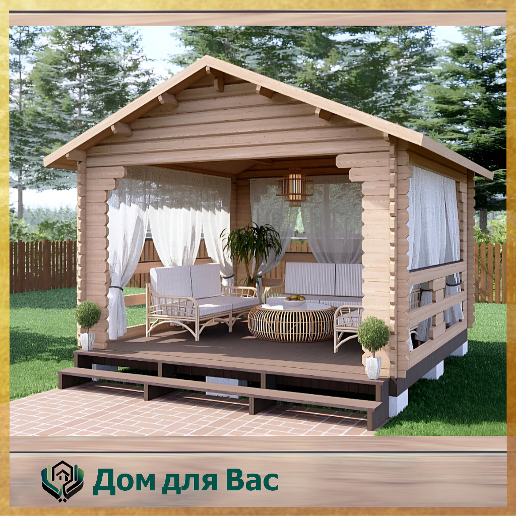 Беседка Дачные беседки «Дом для Вас» 4,0х4,0 м Ветерок