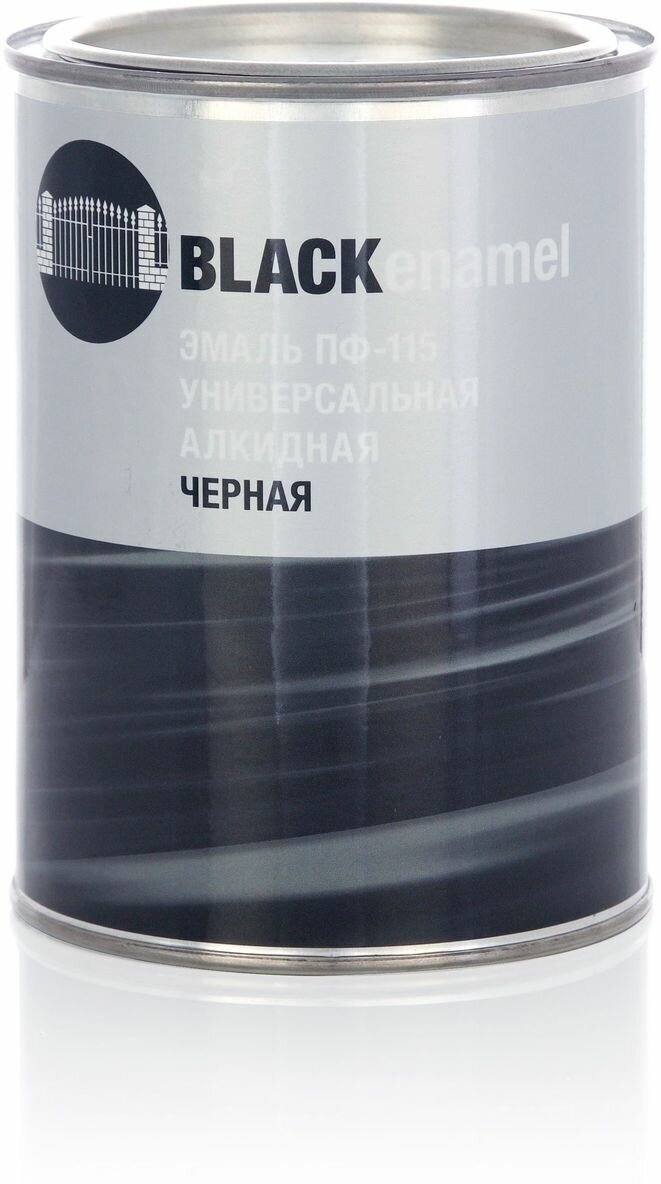 Эмаль универсальная Стандарт ПФ-115 глянцевая черная 0,8 кг