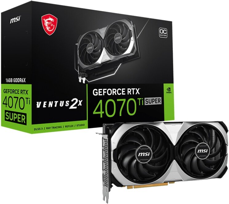 Видеокарта MSI GeForce RTX 4070 Ti SUPER 16G VENTUS 2X