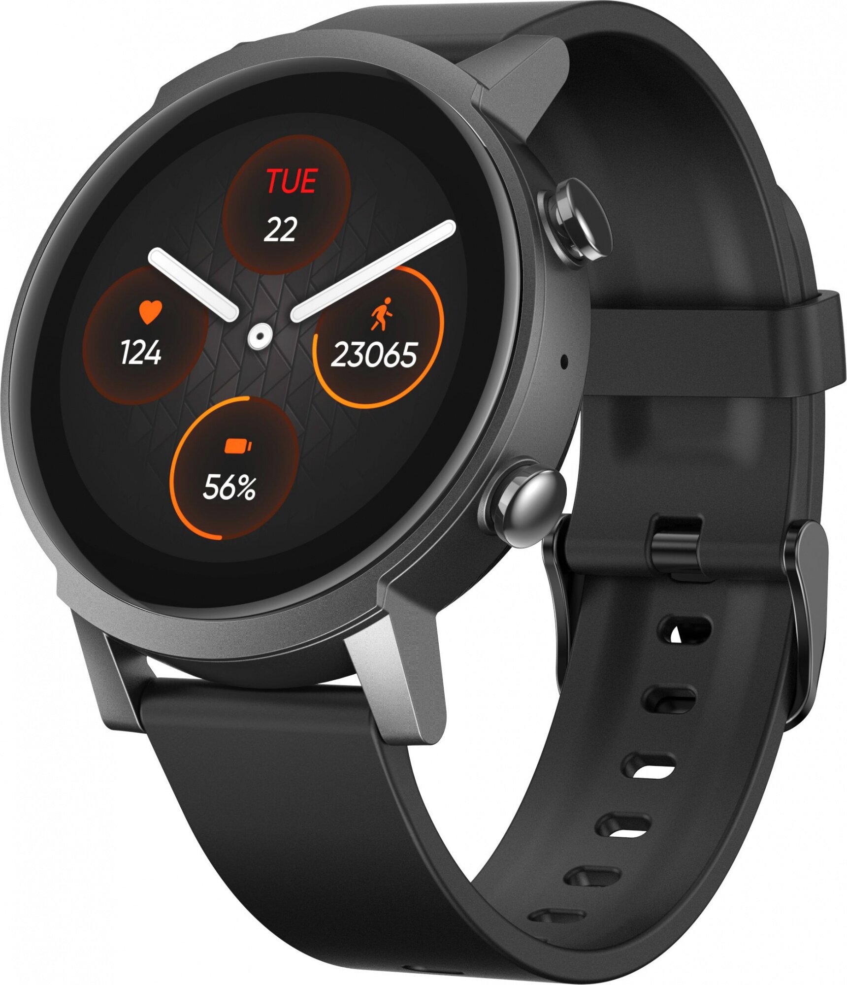 Смарт-часы ARK mobvoi Ticwatch E3 0.727мм 1.3" TFT корп. черный рем. черный разм. брасл:22мм (P1034000400A)