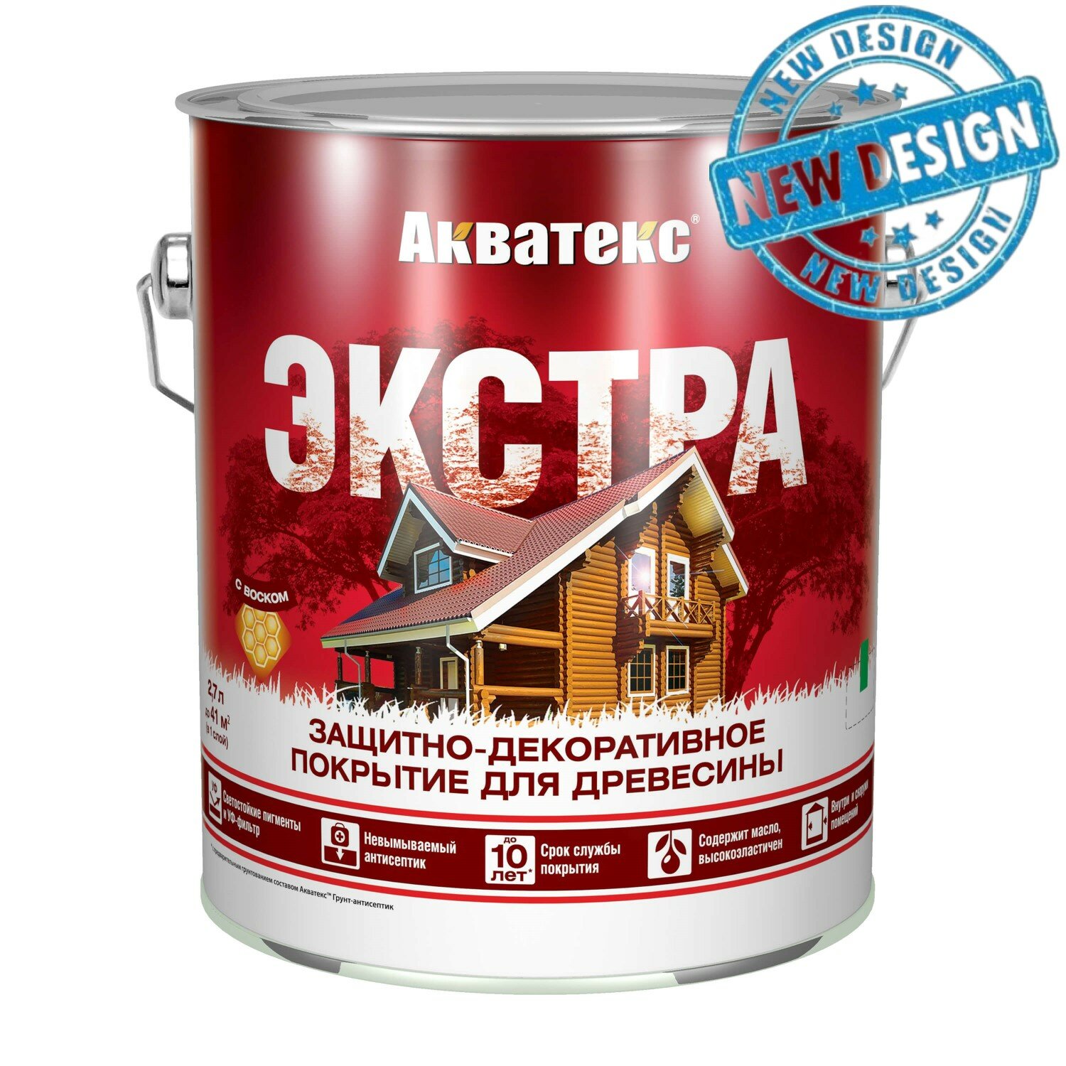 Защитно-декоративное покрытие для древесины Акватекс Экстра (2,7л) каштан