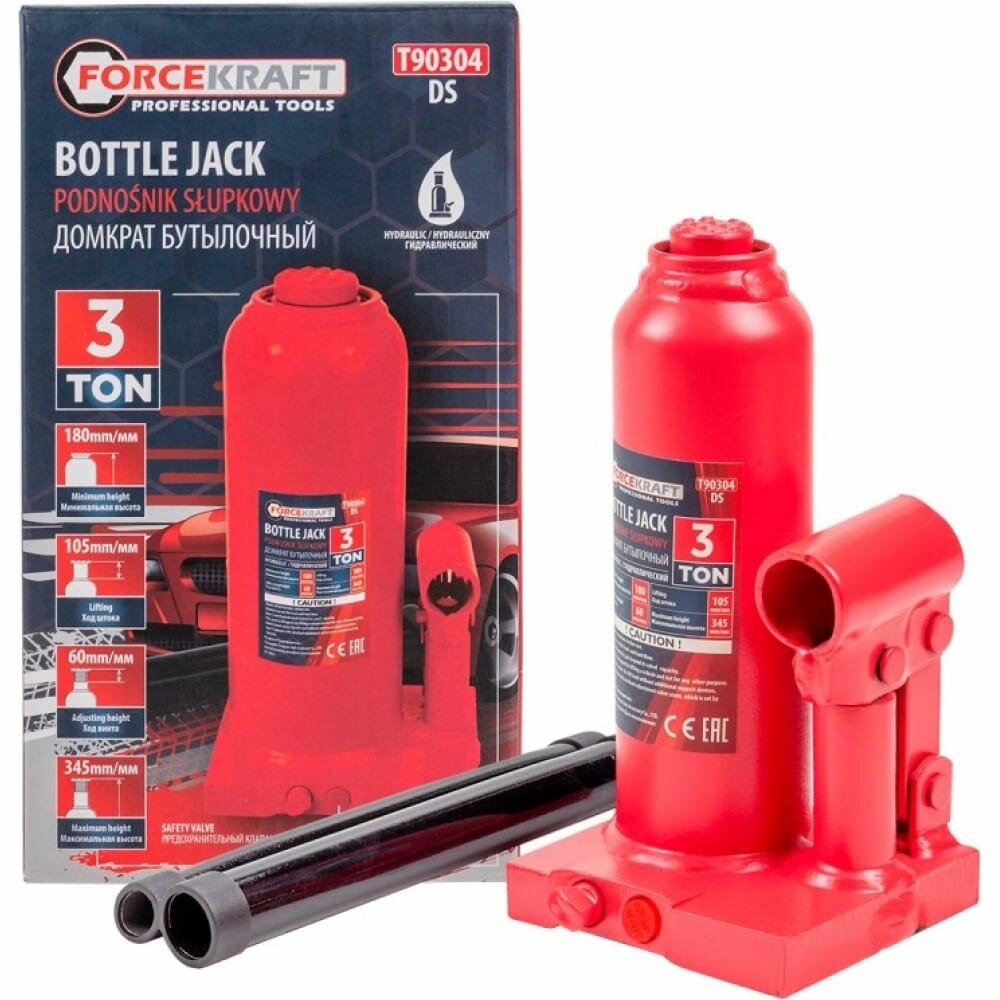 Гидравлический бутылочный домкрат Forcekraft fk-t90304(ds)(26571)