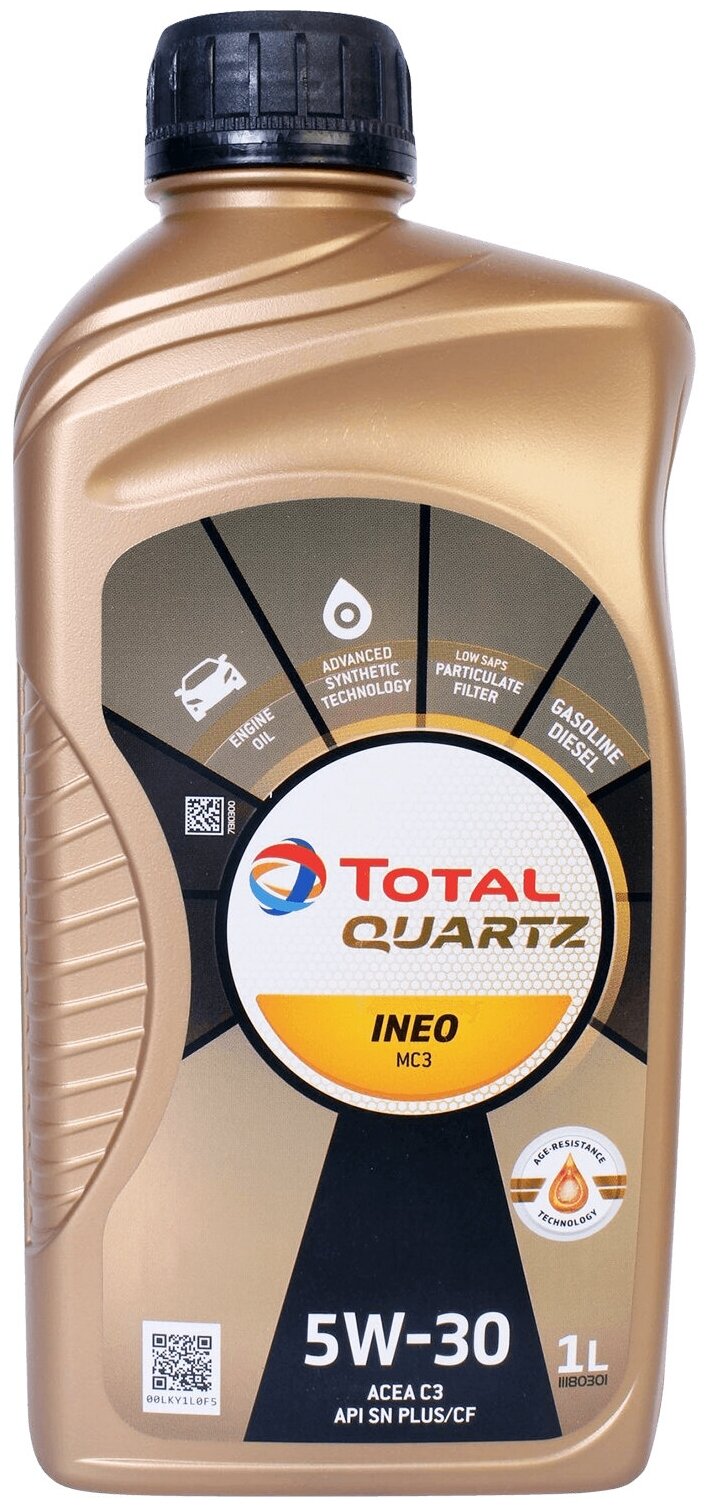 HC-синтетическое моторное масло TOTAL Quartz INEO MC3 5W30