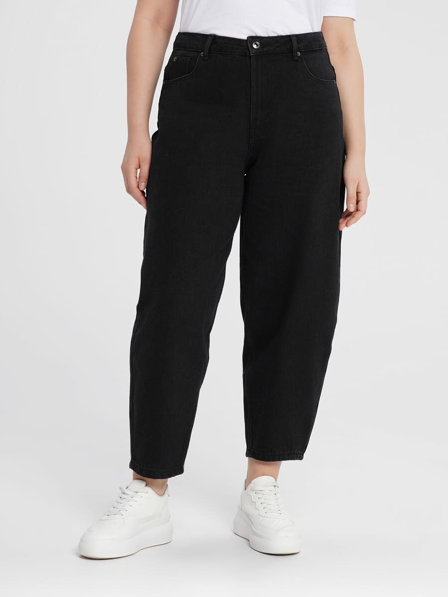 Джинсы бананы Plus Size с высокой посадкой твое, арт. B2441, черный,3XL