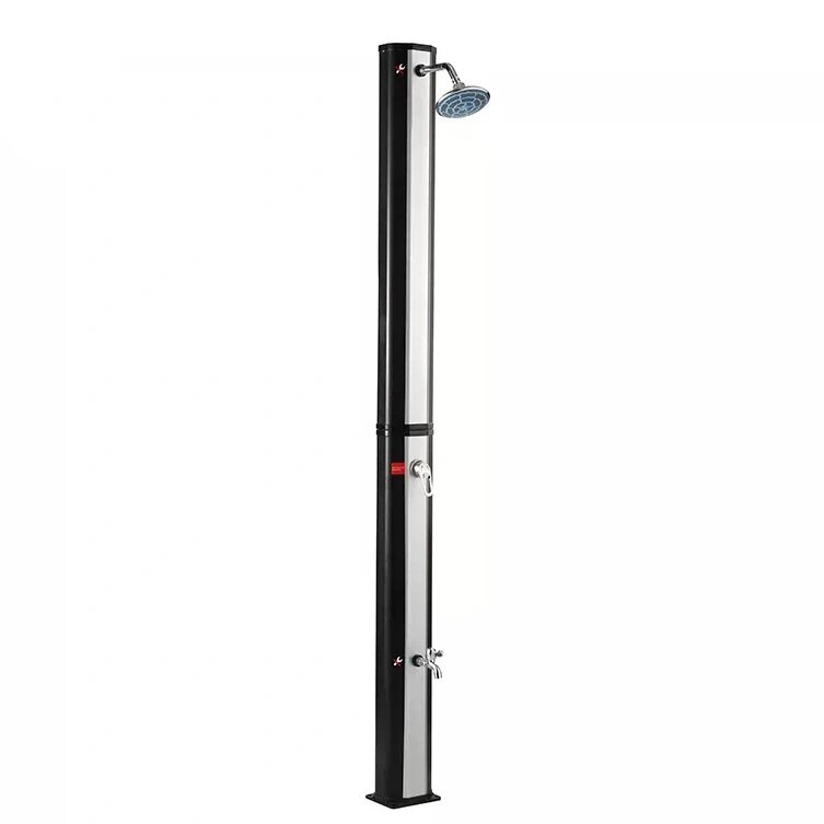 Летний солнечный душ Reexo Solar Octa Black, 35 л, чёрный ПВХ с алюминиевой накладкой (с краном для ног), цена - за 1 шт