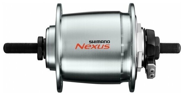 Втулка динамо Shimano, C6000, 36 отв, 6V-3W, под роллер, под гайки, 100x140мм, с SM-DH10, цв. серебр.