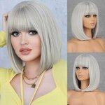 женский светлый с челкой, парик для женщин из искусственных волос блонд - Изображение 1