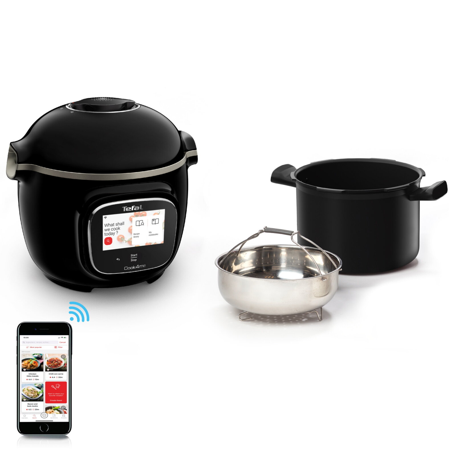 Мультиварка скороварка Tefal Cook4me Touch CY912832, черный