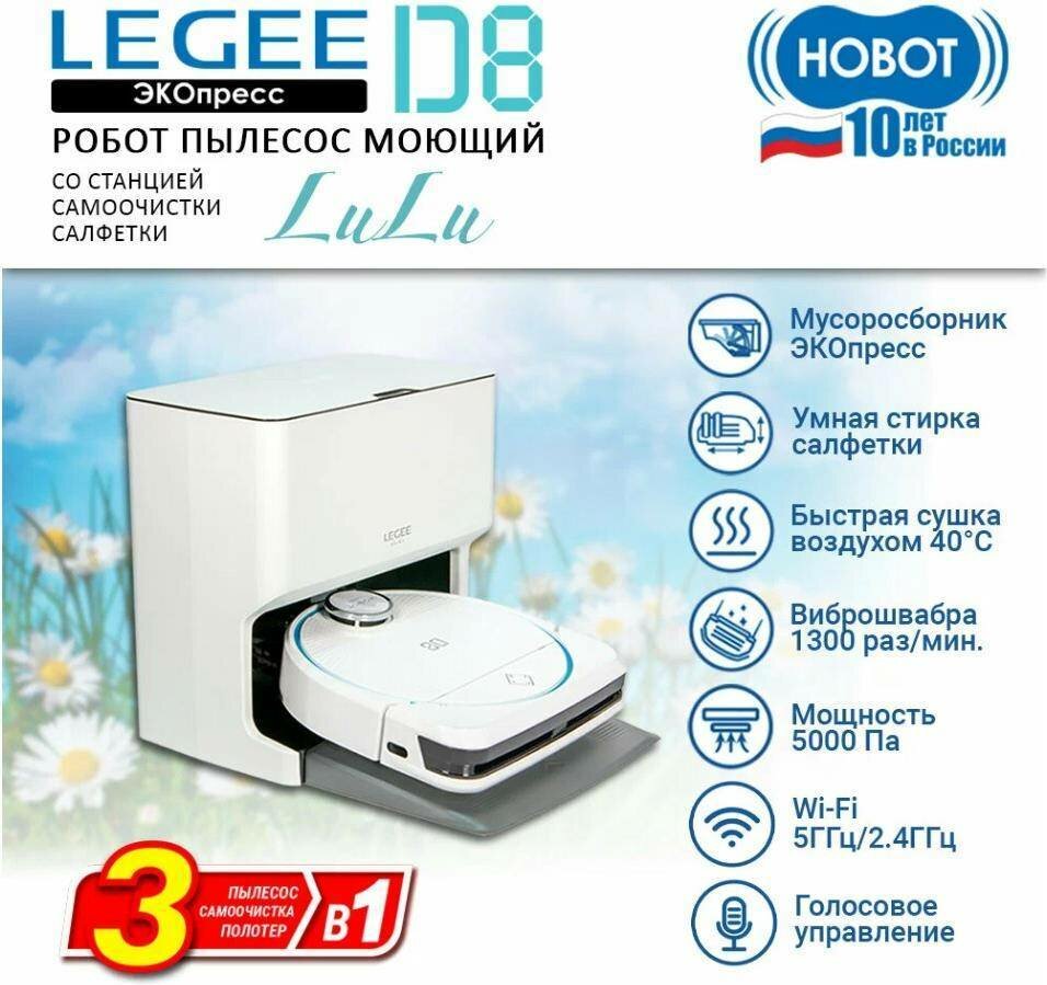Робот пылесос HOBOT LEGEE-D8 + LuLu