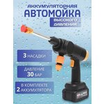 Аккумуляторная ручная мойка высокого давления 48V с пеногенератором и фильтром для воды - Изображение 1