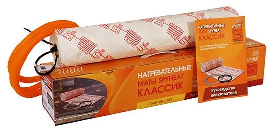 Теплый пол нагревательный мат SPYHEAT Классик 0,5 кв. м 150 (75) Вт