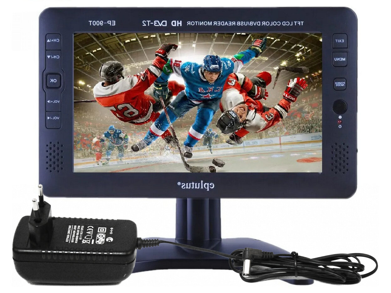 ЖК 9 Эплютус 900T (O45635VA) DVB-T2 АКБ/USB (черный) - автомобильные телевизоры. Разрешение 1280×720 HD