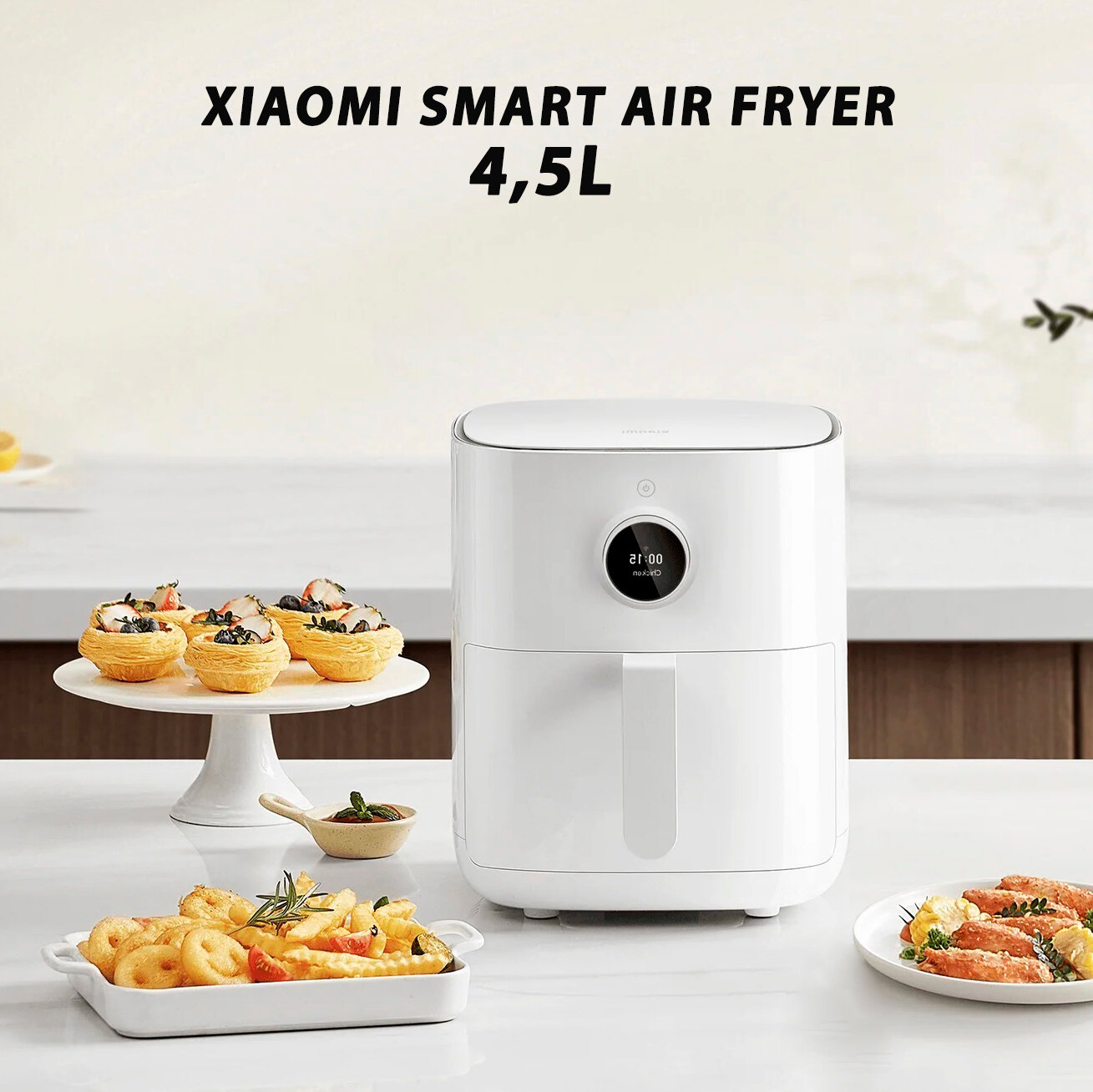 Аэрофритюрница 4,5 литра Xiaomi Mi Smart Air Fryer MAF14 (BHR6943EU)/Аэрогриль EU-Русская версия, Цвет: Белый