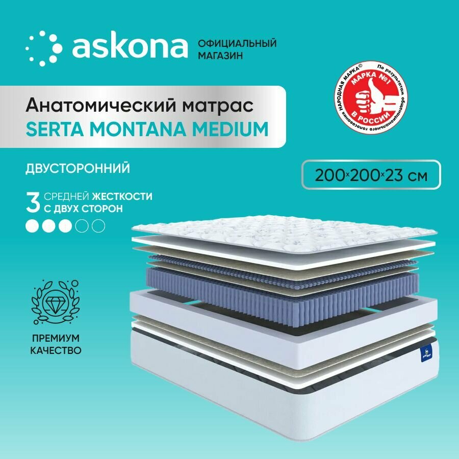 Аскона Матрас Serta Montana Medium