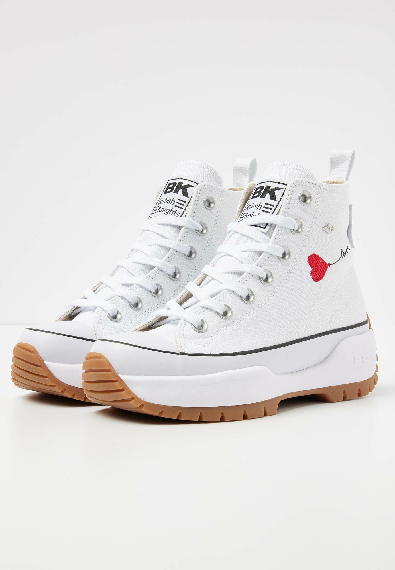Женские высокие кеды British Knights KAYA MID FLY B53-3732-02 white/red heart 40