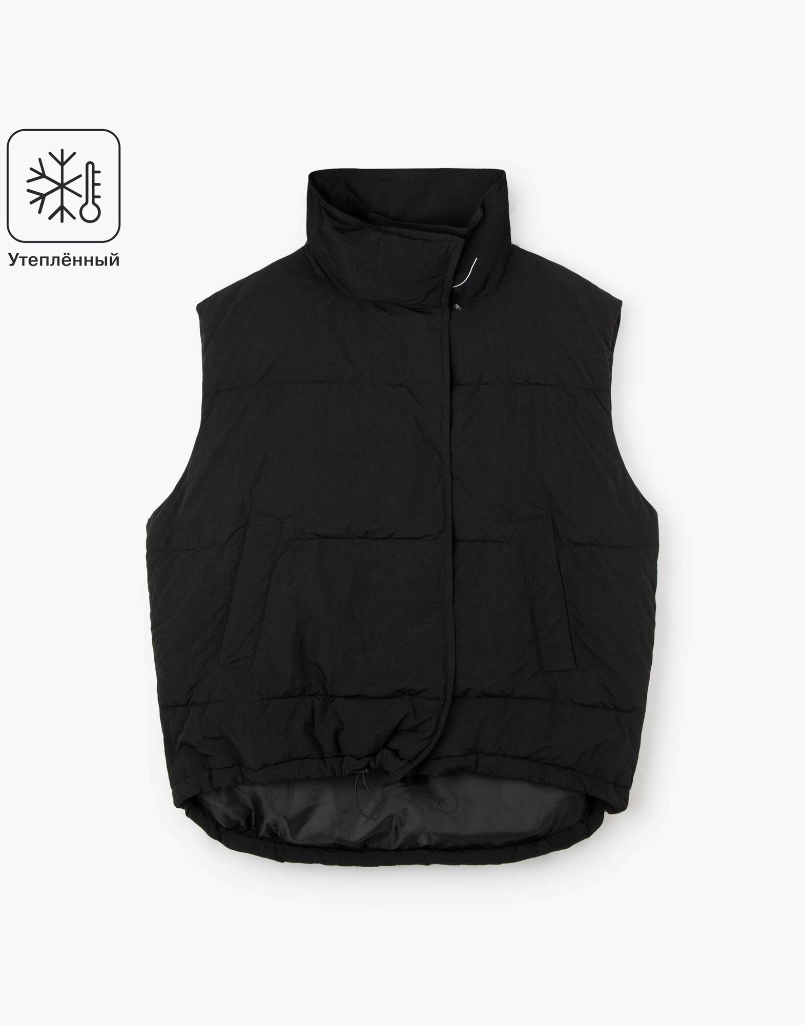 Gloria Jeans Жилет GOW004073 тканая черный XXS-XS/164