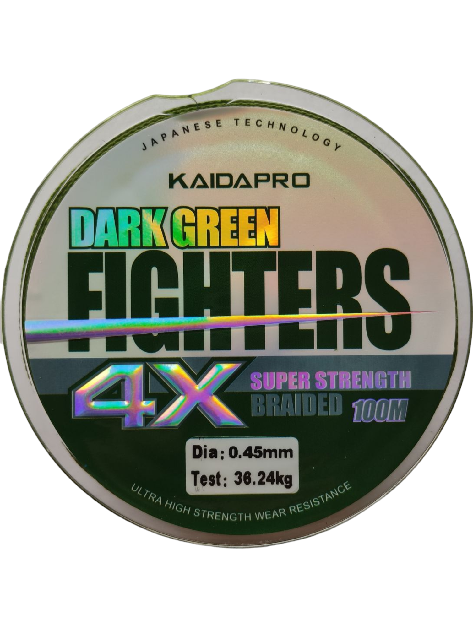 Плетеный шнур FIGHTERS 4X KAIDAPRO dark green 100m 0,45 мм 38,24кг