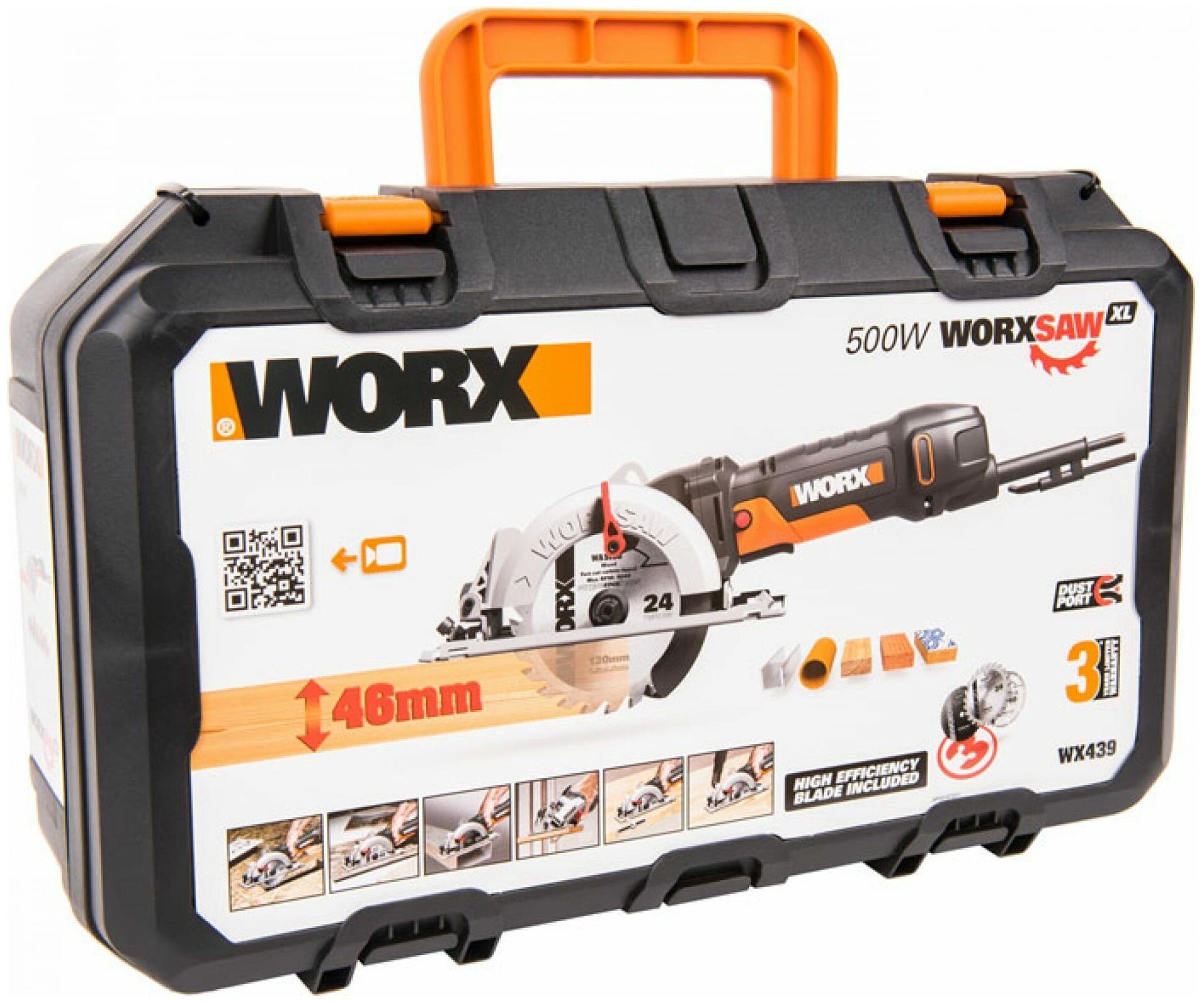 Дисковая пила Worx WX439, 500 Вт