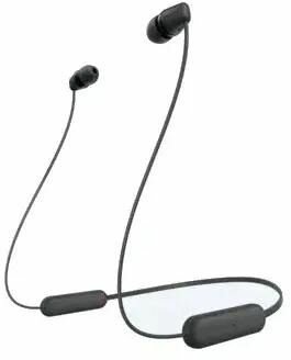 Наушники Sony WI-C100, Bluetooth, вкладыши, черный