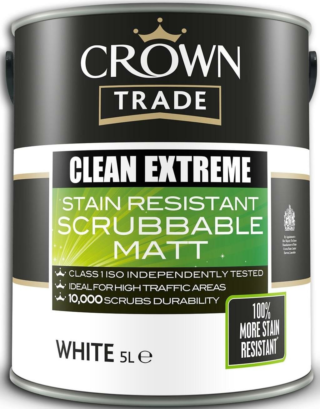Crown Trade Clean Extreme Scrubbable Matt / Краун Клин Экстрим Скрабэбл Матт Матовая краска на водной основе повышенной износостойкости 5л