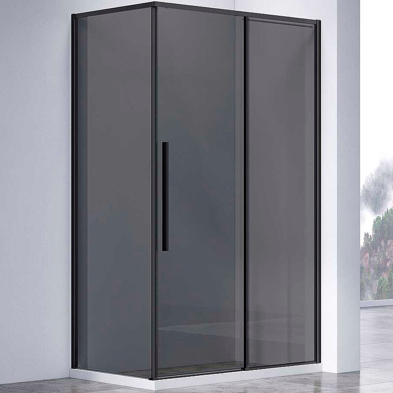 Душевой уголок Vincea Slim-N VSR-4SN9012CGB, 1200х900 мм, черный, стекло тонированное